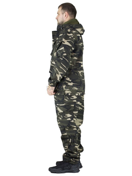 Удлиненный утепленный демисезонный костюм Forest trail D.Multicam для активного отдыха (горка на флисе) - Rax фото 2