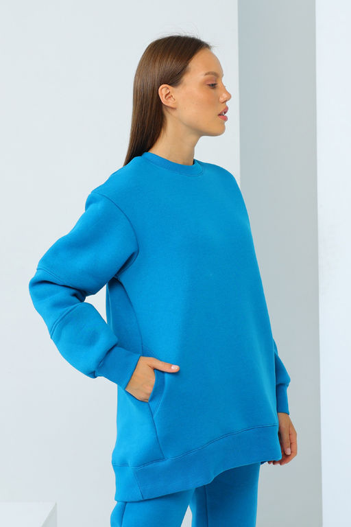 Свитшот Футер 3-х нитка начес  167L17 т.бирюза - Solo mio фото 3