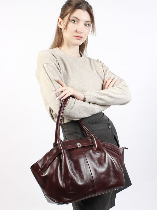 LACCOMA сумка Y2383-бордовый натуральная кожа хлопок