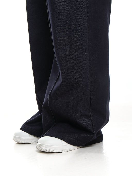 Брюки со стрелками для девочки подросткам 22-2012 синий джинс - Mini maxi фото 5