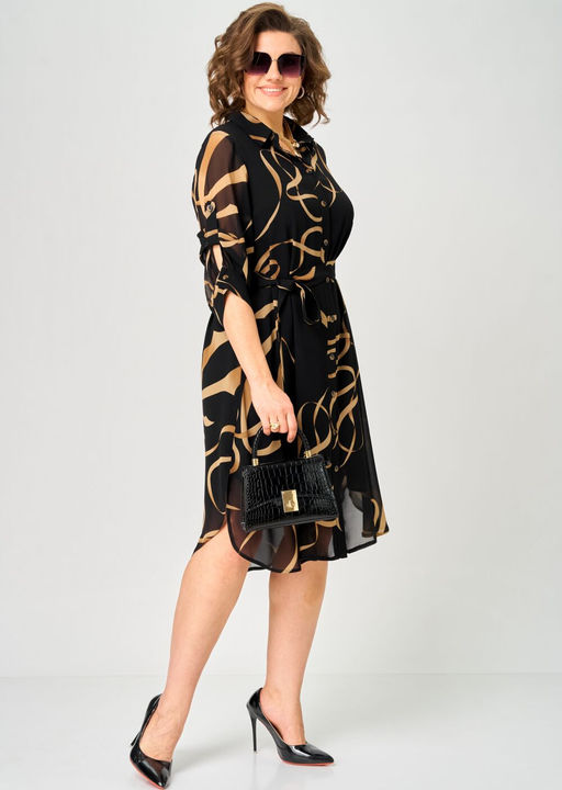 Платье EVA GRANT 7046 принт ленты