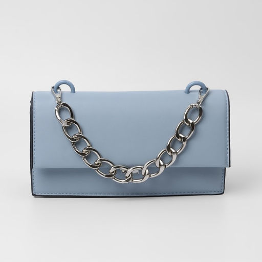 Цена за 2 шт. Цепочка для сумки, с карабинами, металлическая, плоская, 29×19 мм, 30 см, цвет серебряный