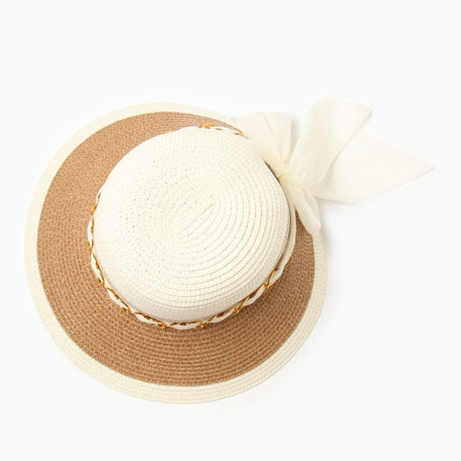 Шляпа женская MINAKU, цвет молочный, светло-коричневый, размер 58