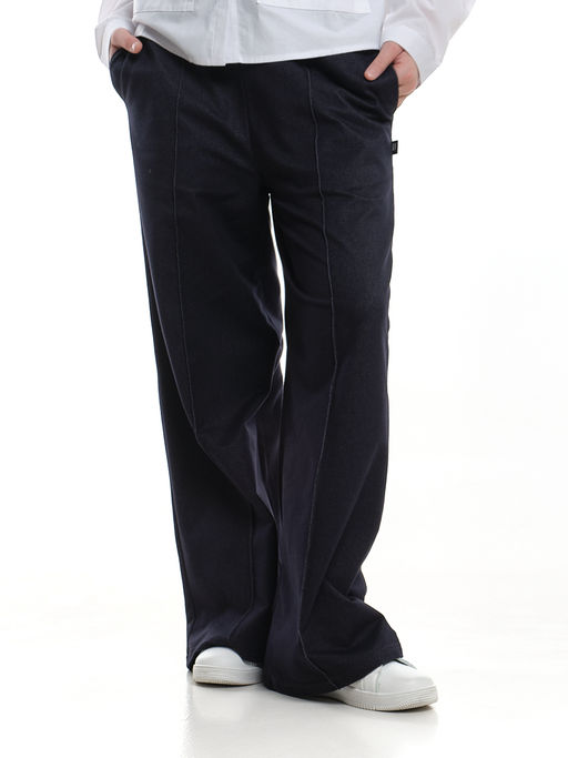 Брюки со стрелками для девочки подросткам 22-2012 синий джинс - Mini maxi фото 8