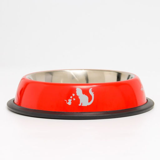 Миска с нескользящим основанием с принтом, 445 мл, красная - Пижон фото 2