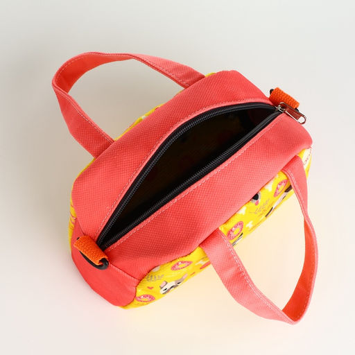 Сумка детская для девочки на молнии, регулируемый ремень, коралловая