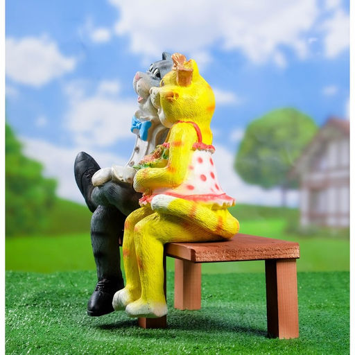 Садовая фигура из полистоуна «Коты на лавке», 40×18×40 см