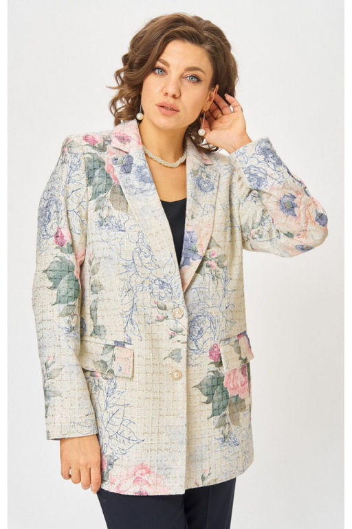 Жакет БелЭльСтиль 762 молочный твид фото 5