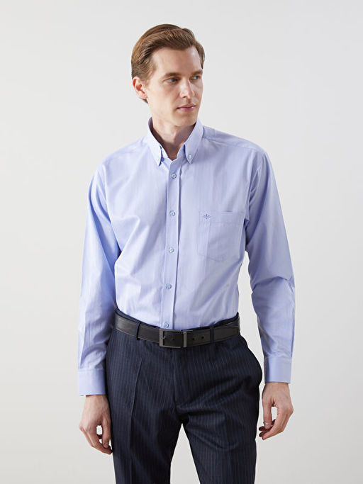 Regular Fit Uzun Kollu Gabardin Erkek G?mlek