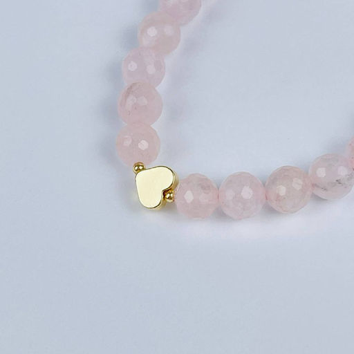 Браслет из Розового кварца со вставкой сердце - Радуга самоцветов фото 2