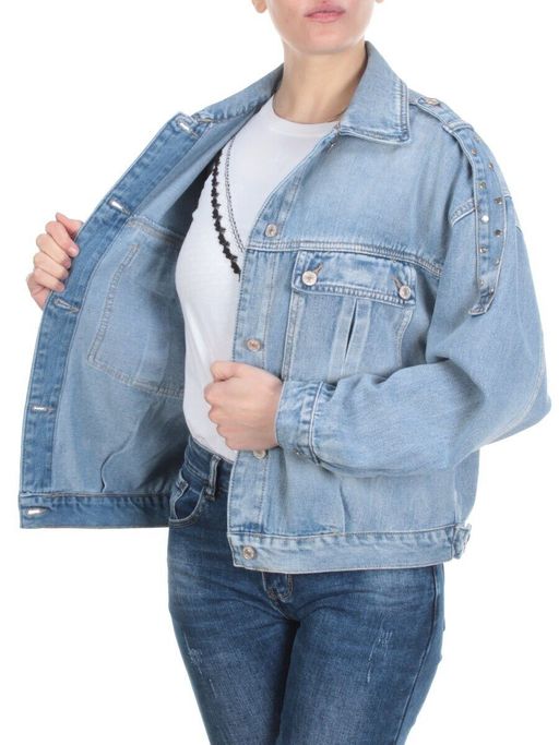 J7735 BLUE Куртка джинсовая женская YI SUO (98% хлопок 2% эластан) - Фабричный китай фото 9