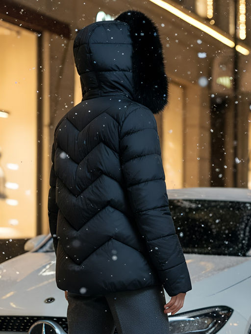 Куртка зимняя женская с мехом и капюшоном тренд черного цвета 7759Ch Бренд: Visdeer - Mtforce фото 26