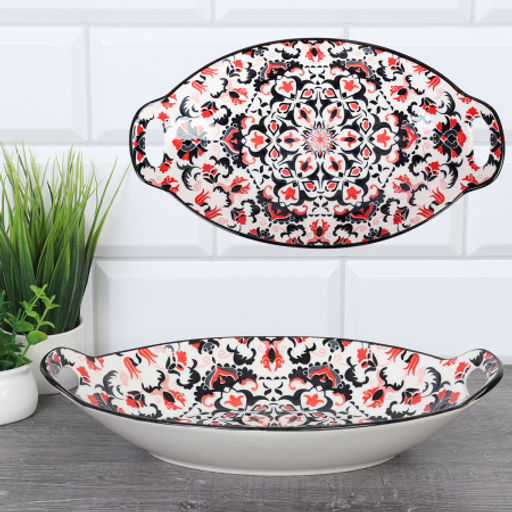 Блюдо с ручками овальное 27х15х5,5 см / ZY025 /уп 48/ - ГалеонТрейд фото 4