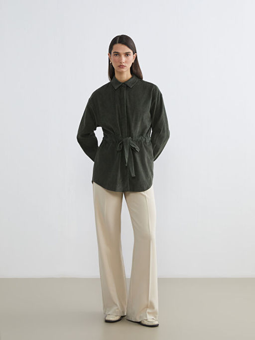 Beli Ku?akl? Kad?n Kadife G?mlek Tunik