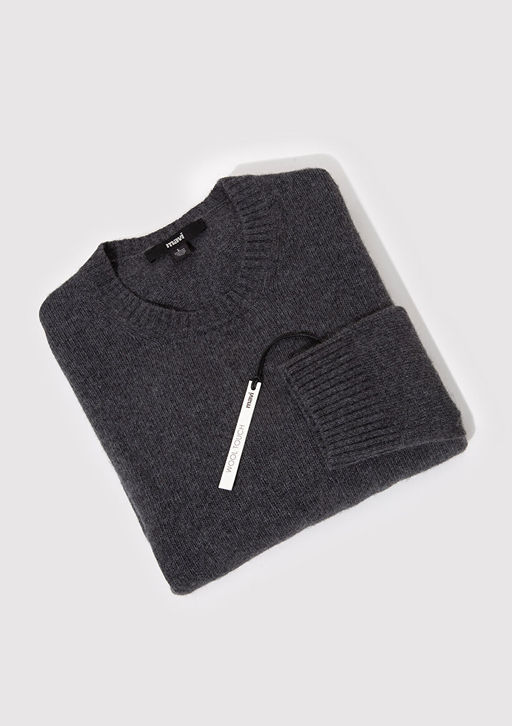 Bisiklet Yaka Gri Kazak - Mavi фото 7