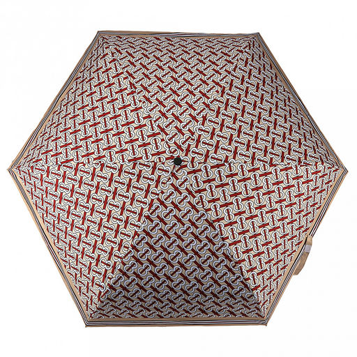 Зонт-мини механический Орнамент ткань эпонж (полиэстер) + черное УФ-покрытие, 6 лучей, д/купола 90см, 5 сложений, 17см в сложенном виде, механизм против ветра, пластмассовая ручка, цвет ванильный, 225гр (Китай) - Домашняя Мода фото 4