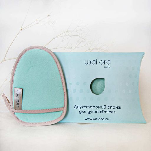 Двухстороний спонж для душа Dolce (Мятный) - Wai ora фото 2