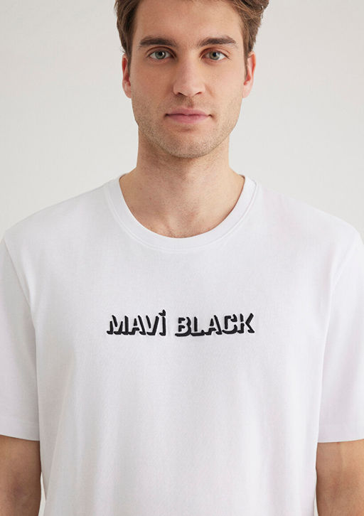 Mavi Black Bask?l? Beyaz Tisort  фото 6