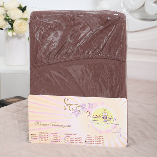 Простыня на резинке Атра 180х200х20, цвет мокко бязь 120г/м, хлопок  фото 5