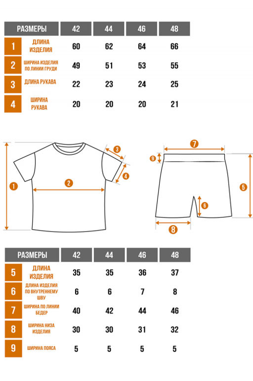 Арт. 9134 Пижама с шортами 42-50 (5 шт) Цвет:верх-грязно-голубой, низ-грязно-голубой - Калинка фото 44