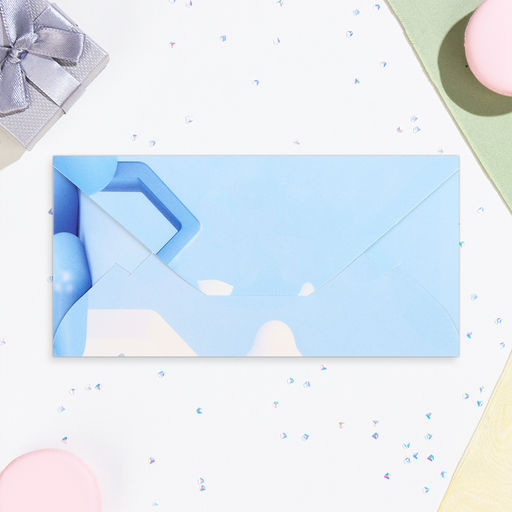 Цена за 10 шт. Конверт для денег С Днём Рождения! глиттер, котики, 17х8,5 см - Simaland фото 3