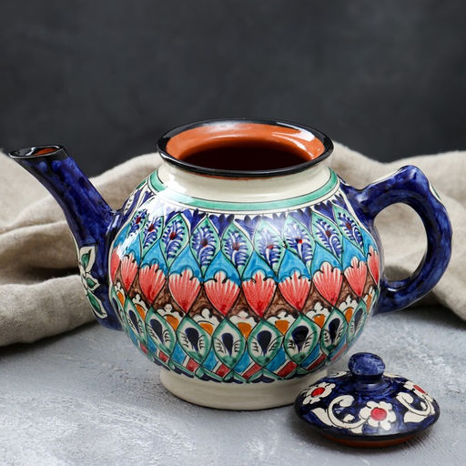 Чайник заварочный Риштанская Керамика, 1 л, синий