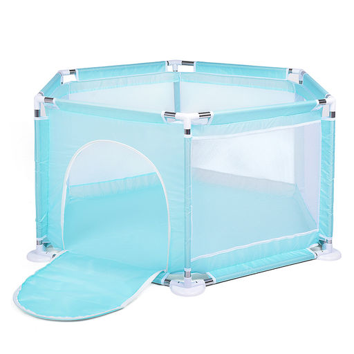 Манеж детский шестигранный (113*130*65) цвет бирюзовый