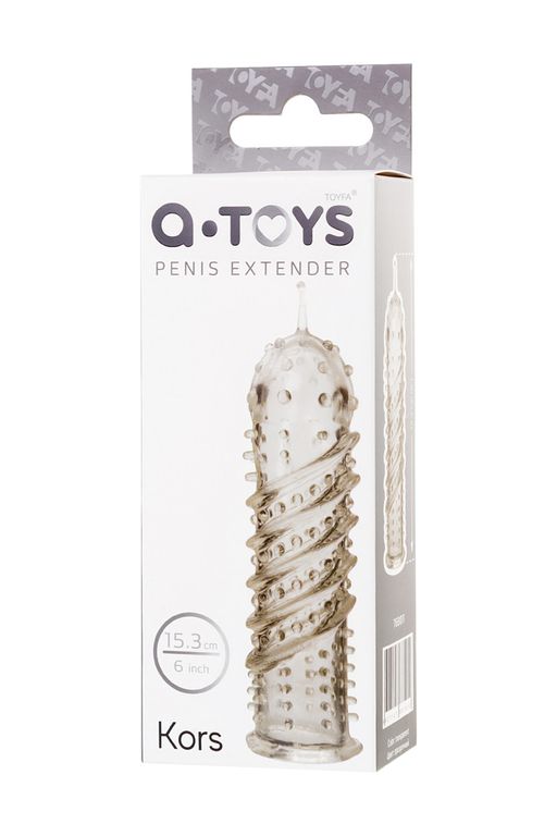 Насадка на пенис TOYFA A-Toys, TPR, прозрачный, 15,3 см  фото 4