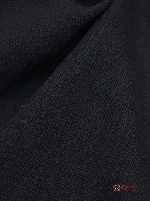 Мерный лоскут(ткань в отрезах) - Крапива Рами (Ramie) цв.Черный с серым оттенком, ш.1.4м - Купава фото 2