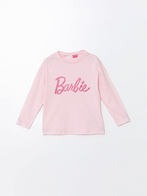 Bisiklet Yaka Barbie Bask?l? Uzun Kollu K?z ?ocuk Pijama Tak?m? - Waikiki фото 2