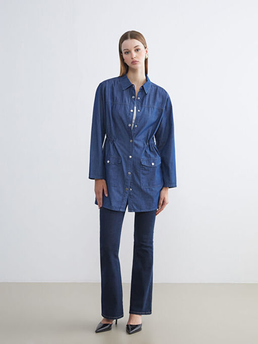 G?mlek Yaka Kad?n Jean Tunik