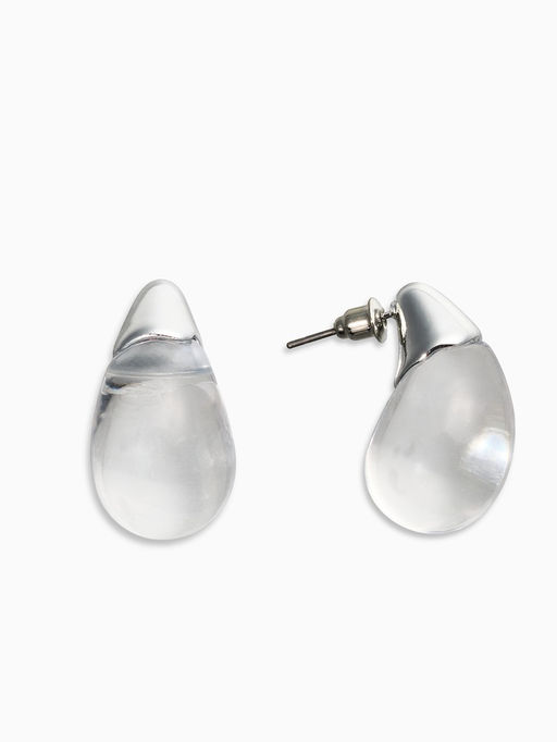 Цена за 2 шт. Серьги "Капли Бо", цвет прозрачный белый в серебре