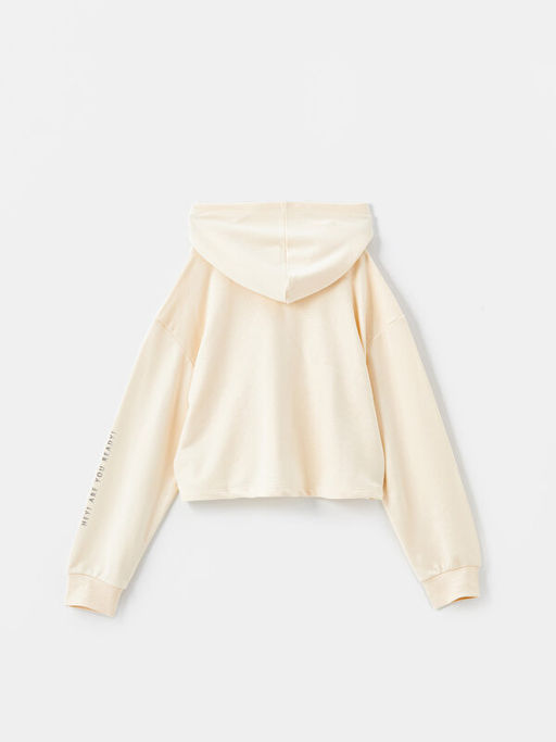 Kap??onlu Bask?l? Uzun Kollu K?z ?ocuk Sweatshirt - Waikiki фото 2