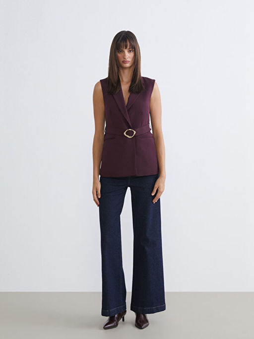 Ceket Yaka Kad?n Klasik Yelek