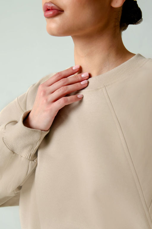 Арт. 15110/5 Свитшот женский укороченный one size (42-50) Цвет:бежевый - Калинка фото 8