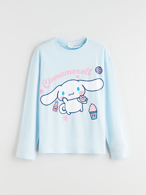 Bisiklet Yaka Cinnamoroll Bask?l? K?z ?ocuk Pijama Tak?m?