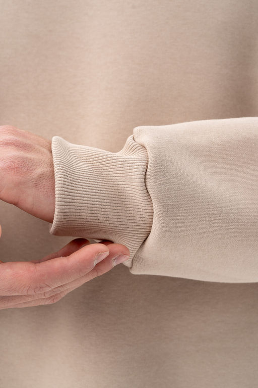 Джемпер свитшот из мягкого хлопкового футера с начёсом св.бежевый - Solo mio фото 8