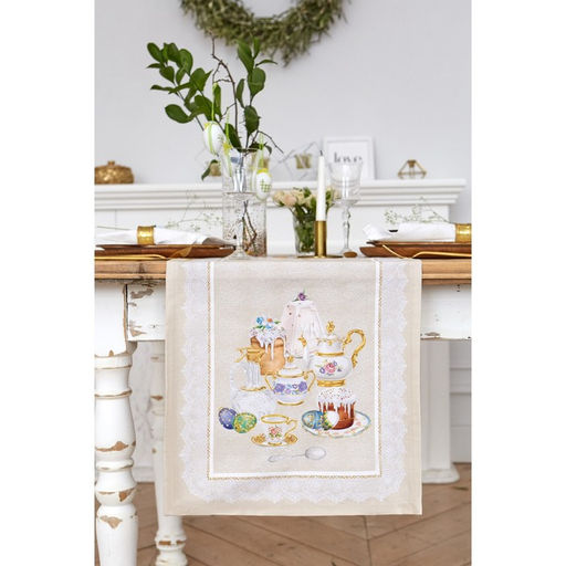 Дорожка на стол Пасхальные куличи 40*146 см, 100% хл, саржа 190 гр/м2 - Этель фото 15