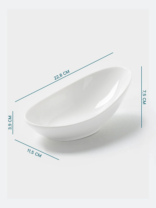 Салатник Hanna Knövell, 350 мл, 22.8×11.5×7.5 см, фарфор, белый