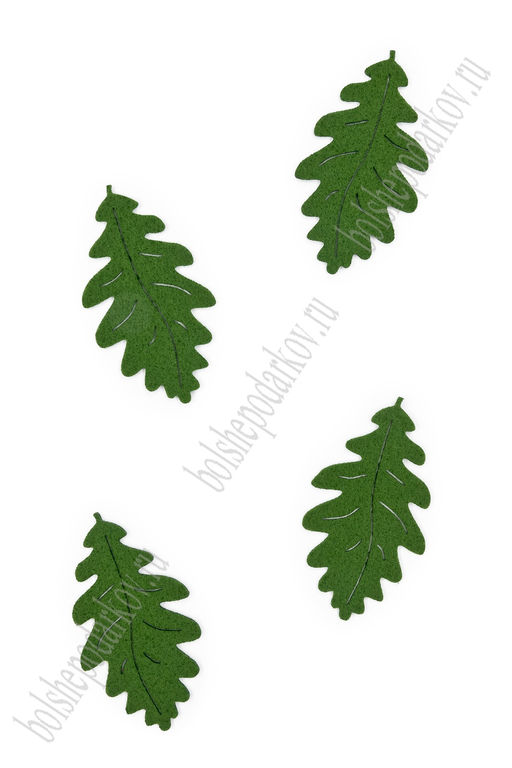 Лазерная вырубка из фетра "Листик дубовый" 5 см (10 шт) фисташковый №934