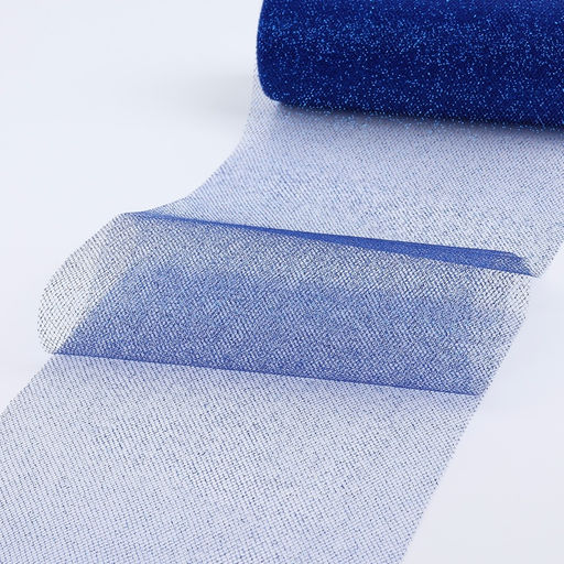 Фатин с глиттером, 15 см, 9±0.5 м, 11±1 г/м², синий №09