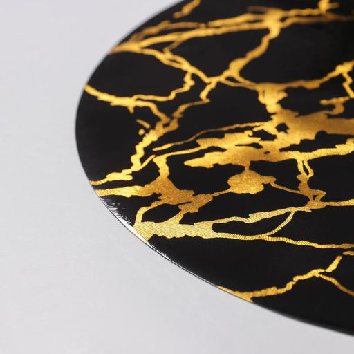 Цена за 12 шт. Салфетка сервировочная на стол Мрамор, d=38 см, цвет чёрный - Simaland фото 9