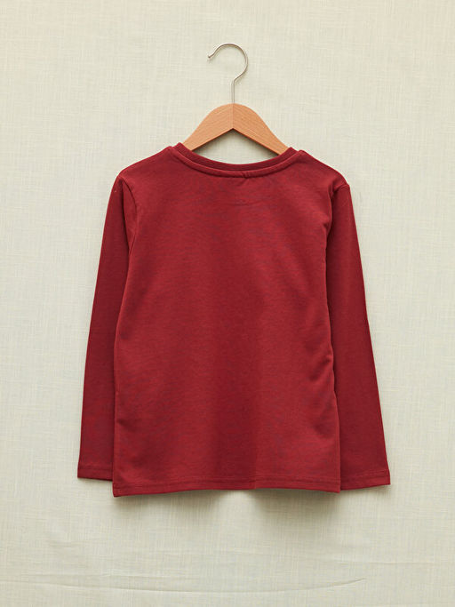 Bisiklet Yaka Bask?l? Uzun Kollu Pamuklu Erkek ?ocuk Ti??rt - Waikiki фото 2