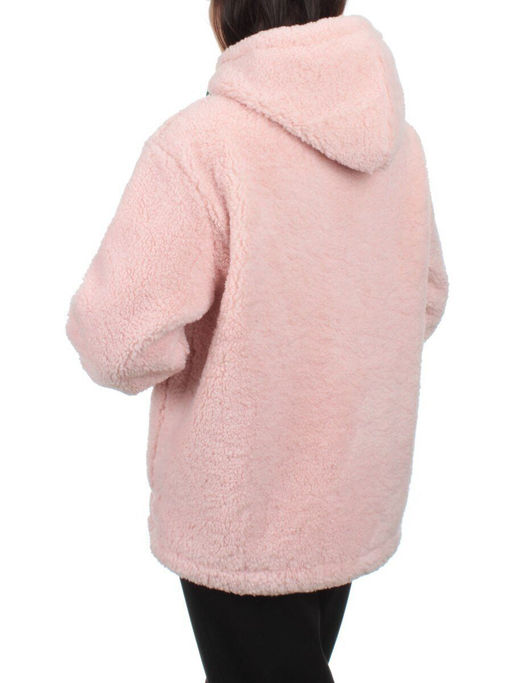 1008 PINK Куртка плюшевая демисезонная (65% хлопок, 35% полиэстер) оверсайз 46-54