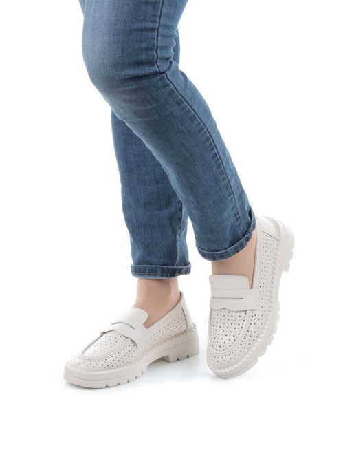 03-YD10-1D LT. BEIGE Лоферы женские (натуральная кожа)