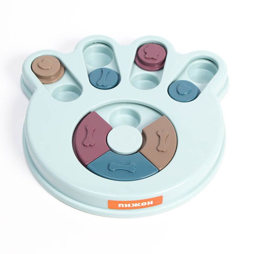 Игрушка интеллектуальная для лакомств Лапа, 24 х 23,5 х 3 см, голубая - Пижон фото 2