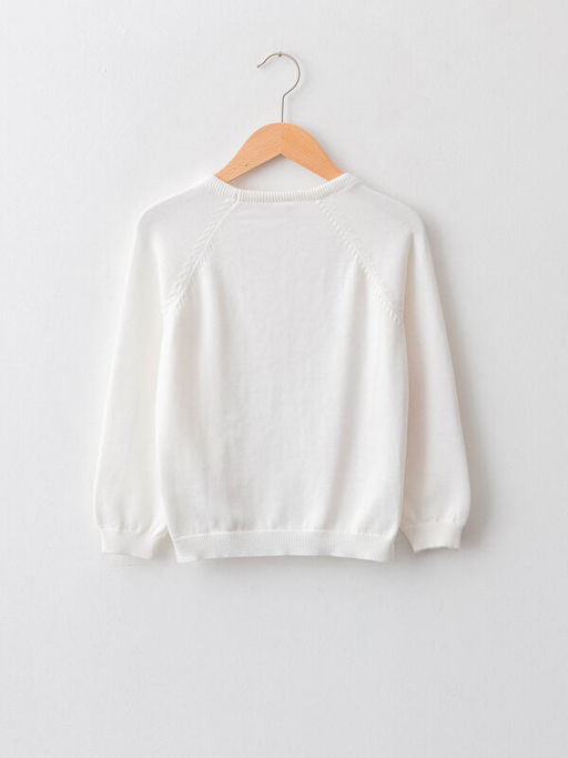 Bisiklet Yaka Bask?l? Pul ??lemeli Uzun Kollu K?z ?ocuk Triko Kazak - Waikiki фото 2