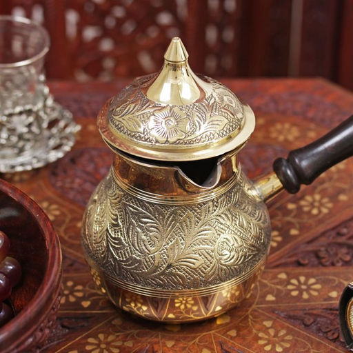 Турка Синичка, 500 мл, с крышкой, деревянная рукоять, латунь - Simaland фото 3