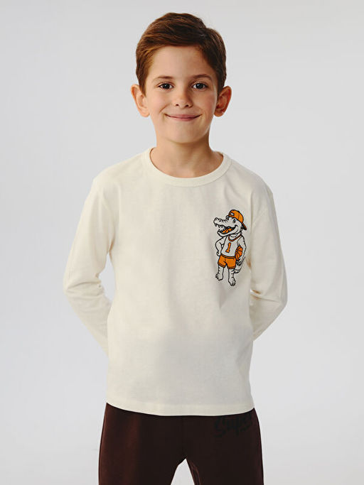 Dinozor Bask?l? Erkek ?ocuk Ti??rt