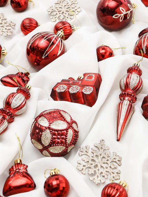 Ёлочные игрушки Зима в подарках, 60 шт., красный - Зимнее волшебство фото 15